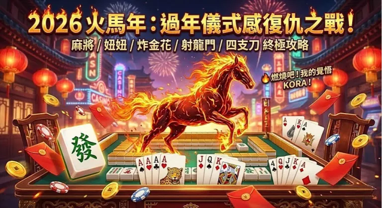 【2026過年】5大熱門過年賭博遊戲規則與必勝攻略：麻將/射龍門/炸金花/妞妞/四支刀