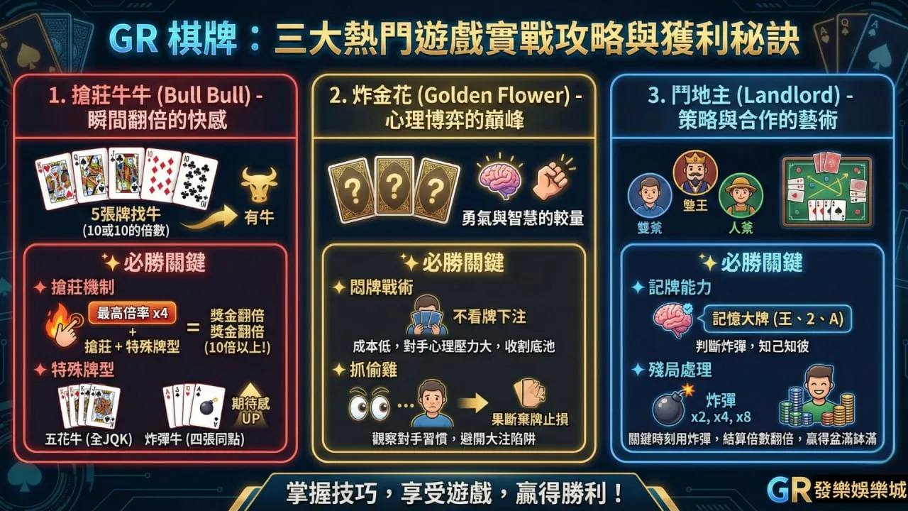 Gr棋牌三大熱門遊戲攻略