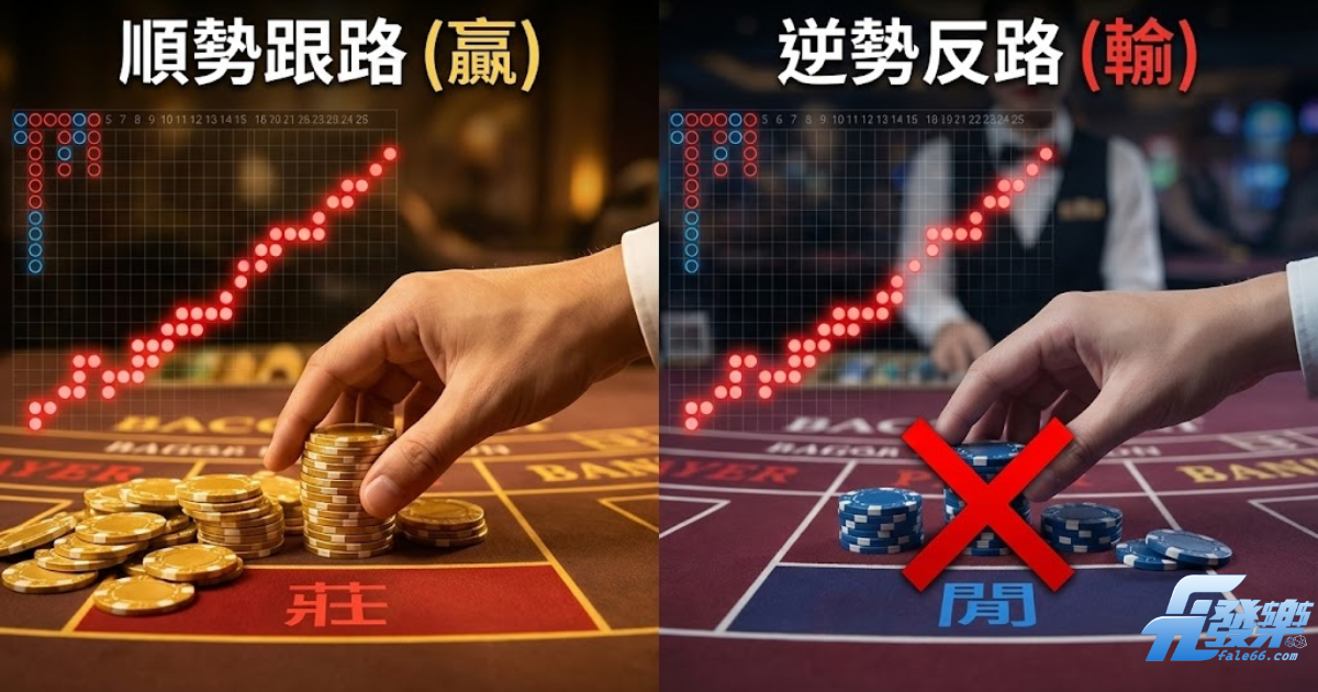 百家樂實戰分析：跟路還是反路對比圖