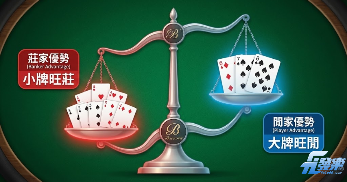 百家樂算牌原理圖解：大牌與小牌的勝率分析天平